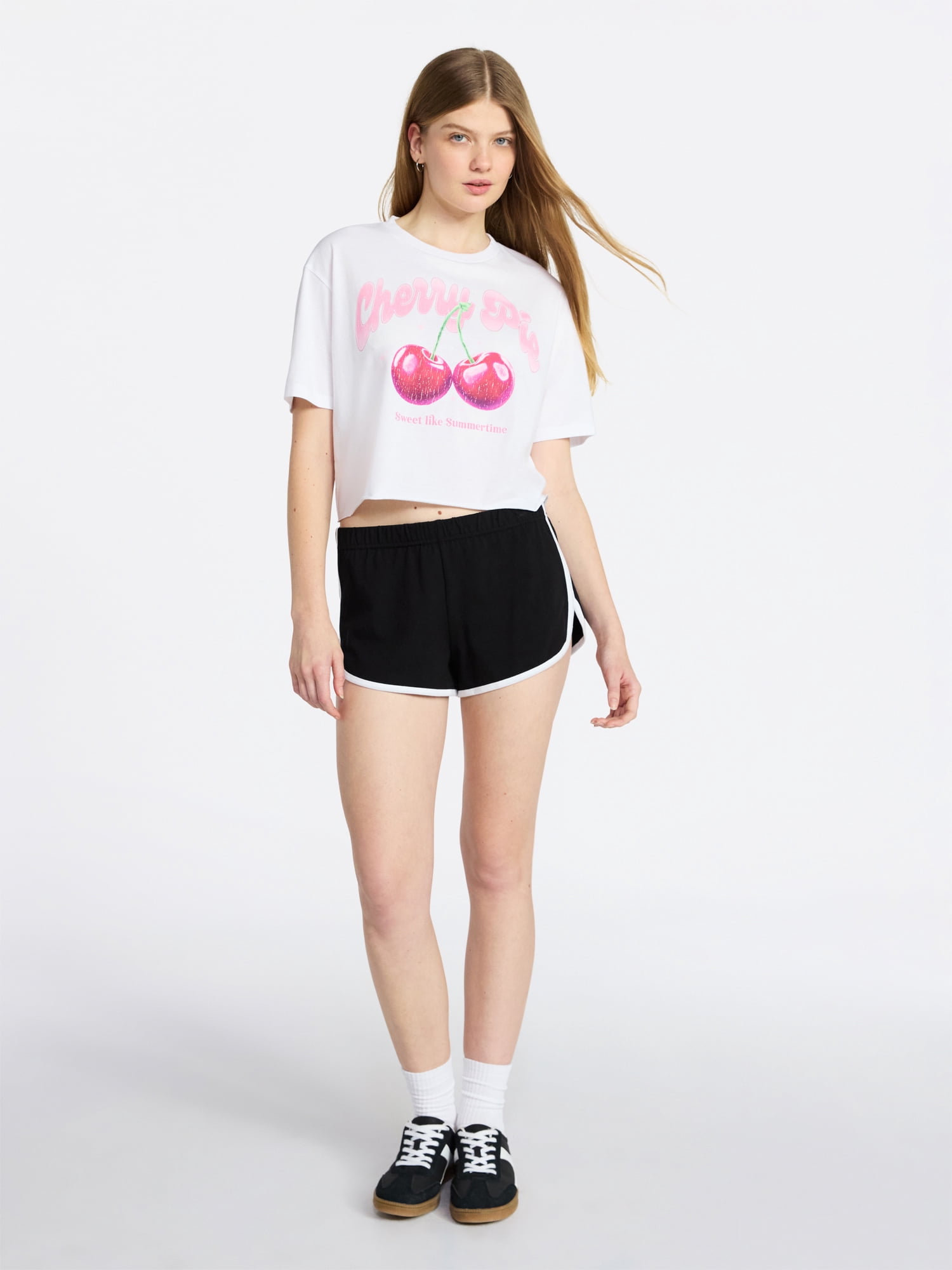 No Boundaries Boxy Cropped Graphic Tee, Women's XXS-XXL