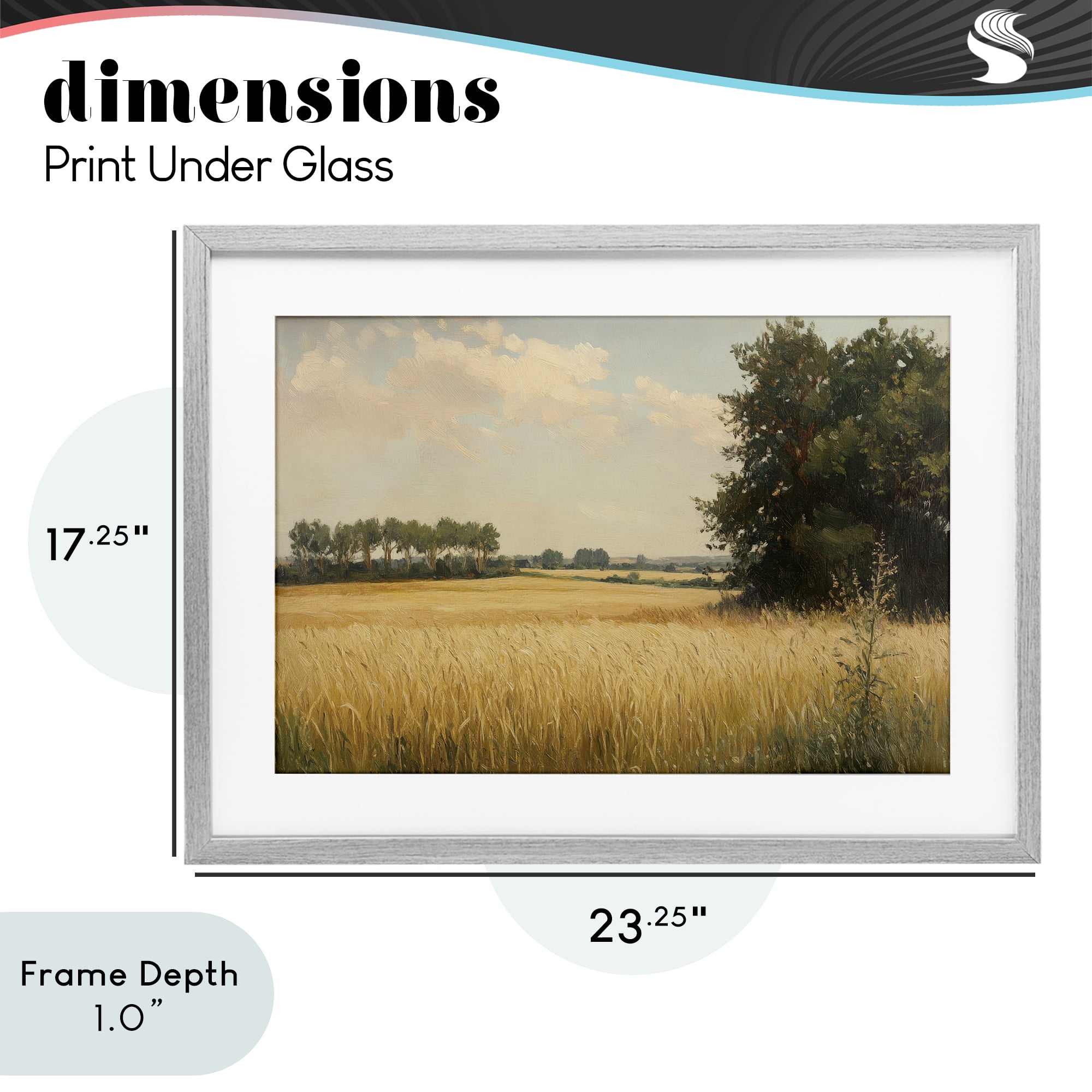 Stupell Industries Where The Wheat Grows Gray Framed Print Under Glass, design by Petal Prints Design
