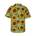thumbnail image 4 of Xecao Sunflowers print Hawaiian shirt - a stylish short-sleeve button-down for men, perfect for casual beach and tropical outings., 4 of 9