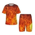 thumbnail image 4 of Picia Tennis Ball In Fire Printed Boys' Kids-PJ Snug Fit Cotton Short Sleeve Top and Shorts 2 Piece Pajama Set-Large, 4 of 9