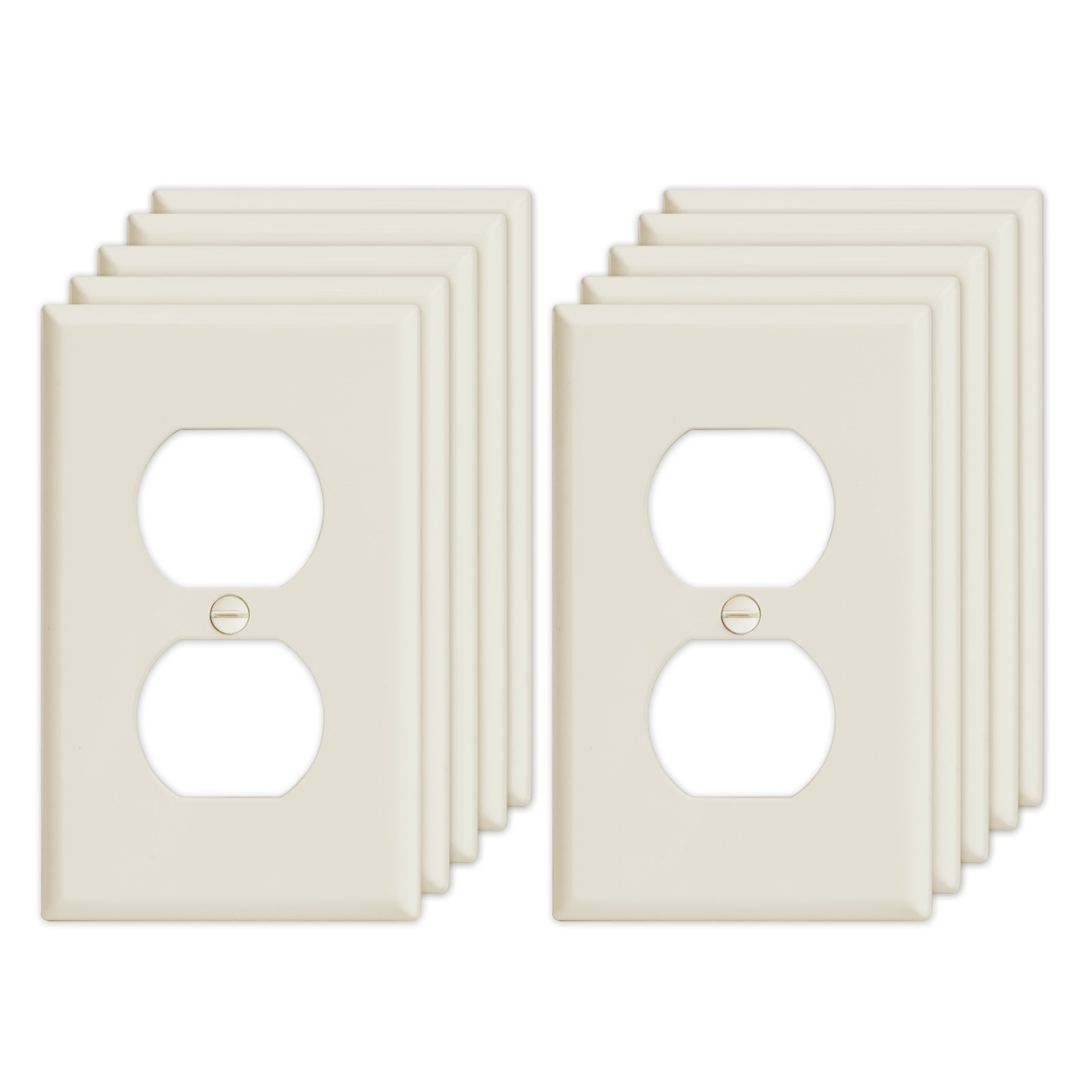 UCOMEN Almond Duplex Wall Plate, 1-Gang, 10-Pack for Electrical Outlets ...