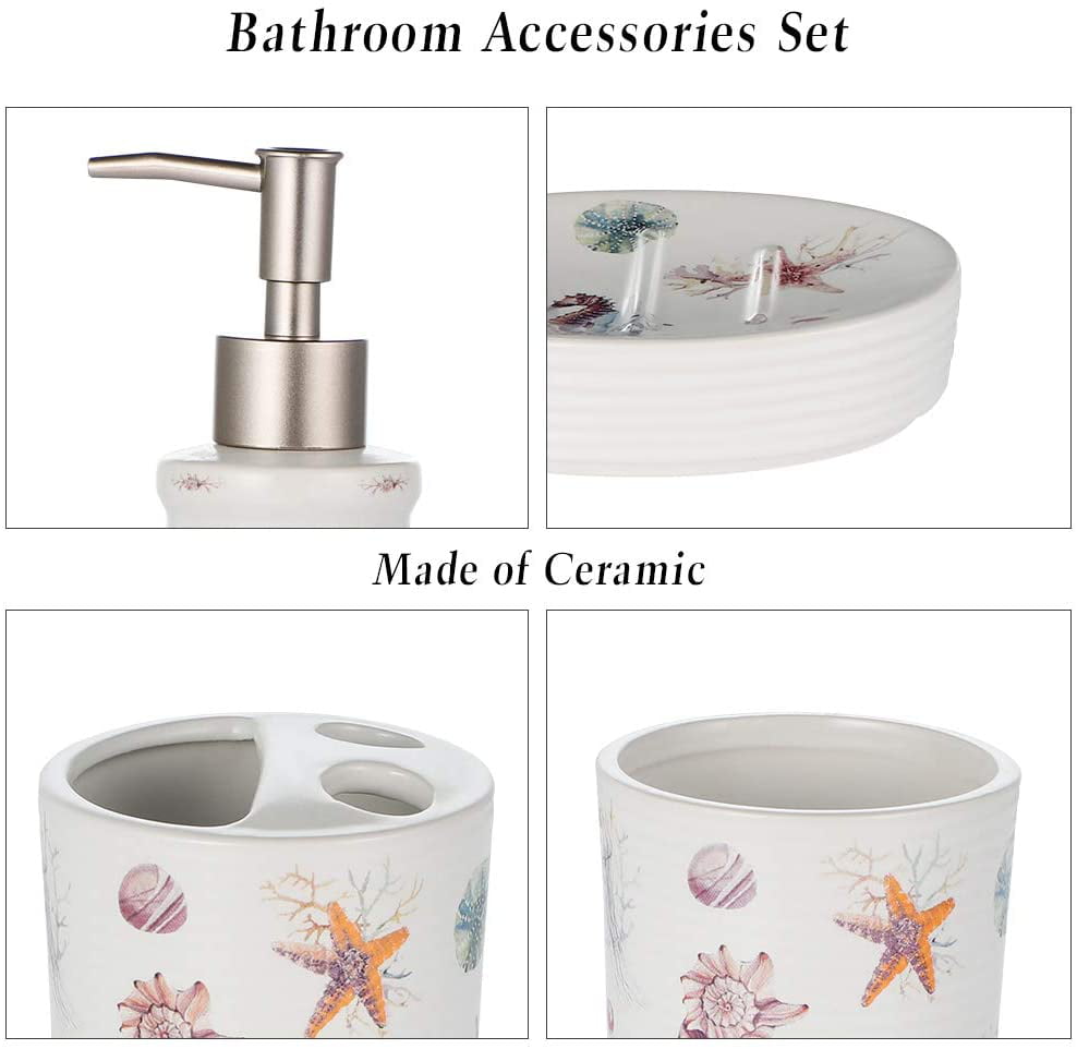 Elegant Bathroom Accessories 4 pieces Ceramic in Black Chanco
