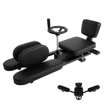62.2" Leg Stretcher with 6" PU Cushion & 360° Casters, Black Leg Stretching Split Machine with 330 LBS Capacity, Flexibility Stretching Machine with Steel Frame & 0~240° Range, for Home Gym, Dance