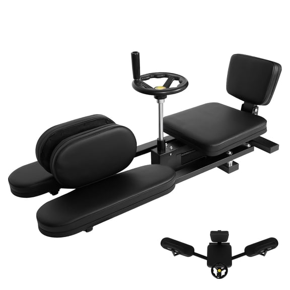 62.2" Leg Stretcher with 6" PU Cushion & 360° Casters, Black Leg Stretching Split Machine with 330 LBS Capacity, Flexibility Stretching Machine with Steel Frame & 0~240° Range, for Home Gym, Dance