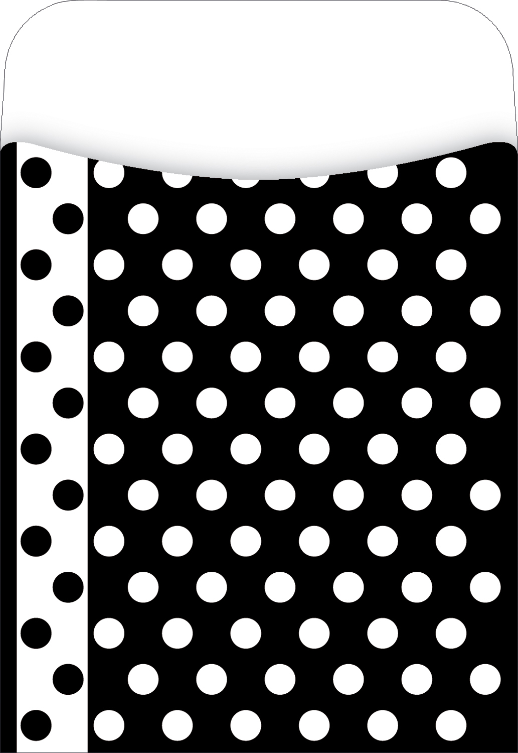 Barker Creek Designer File Folder and Library Pocket Set, Black & White Dots, 12 Colorful File Folders and 30 Coordinating Peel & Stick Library Pockets, Home, School and Office Supplies (3603)