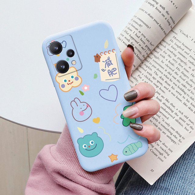 Case For Realme 9 4G 9 Pro Plus Cute Heart Flower Back Cover Soft Silicone Matte Protective Funda For OPPO Realme 9 Pro+ Bags
