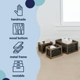 thumbnail image 5 of happimess BSK3005B-3SET Fallon Modern Minimalist Handmade Wooden Metal Nesting Storage Baskets, Black/Natural (Set of 3), 5 of 6