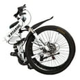 thumbnail image 2 of R.Roaring 26 inch Mountain Bike for Adult Teens 21 Speed Gears Folding Outroad Bike Dual Disc Brake Bicycle，White, 2 of 8