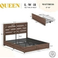 thumbnail image 5 of Papajet Queen Size Farmhouse Bed Frame with 4 Drawers & Headboard, Heavy Duty Slats, Brown, 5 of 7