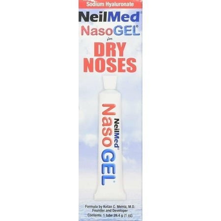 NeilMed Nasoge Drug-Free Salinel Drip Free Dry Nose Gel, 1oz, 2-Pack