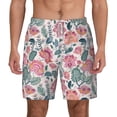 thumbnail image 2 of Picia Flower Leaves pattern Mens Swim Trunks with Compression Liner Stretch Beach Shorts Quick Dry with Zipper Pockets No-Chafing Board Shorts-X-Large, 2 of 9
