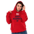 thumbnail image 3 of Just Respect It Colonial America Flag Hoodie Sweatshirt Women Men Brisco Brands M, 3 of 6