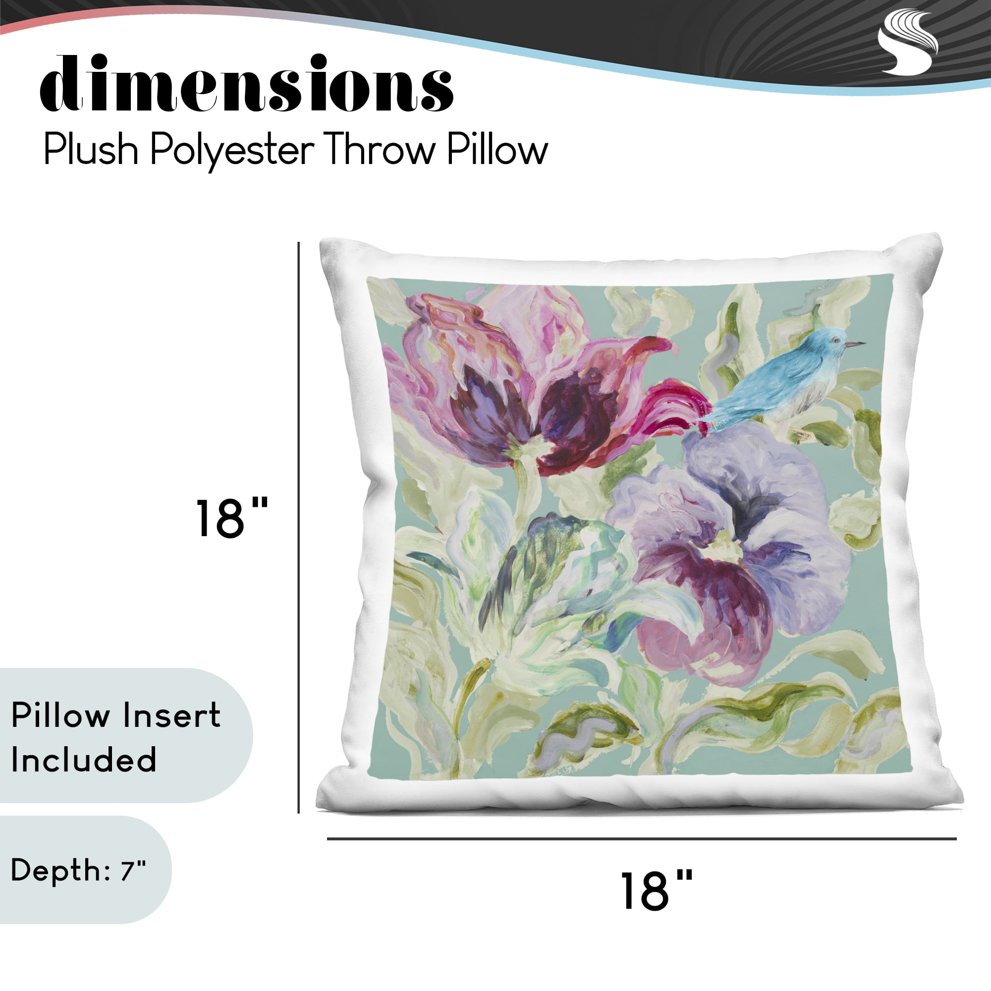 Stupell Industries Lyrical Garden Blooms Decorative Printed Throw Pillow, design by Lanie Loreth
