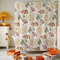 thumbnail image 3 of Shower Curtain 48"W x 72"L Fall Colorful Eucalyptus Leaves Pattern Linen Texture Fabric Shower Curtains Set with Hooks Water Repellent Bathroom Curtains Machine Washable Bathroom Accessories, 3 of 6