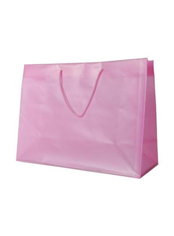 JAM Paper Pink Gift Bags, 15 x 12 x 6, 100/Pack