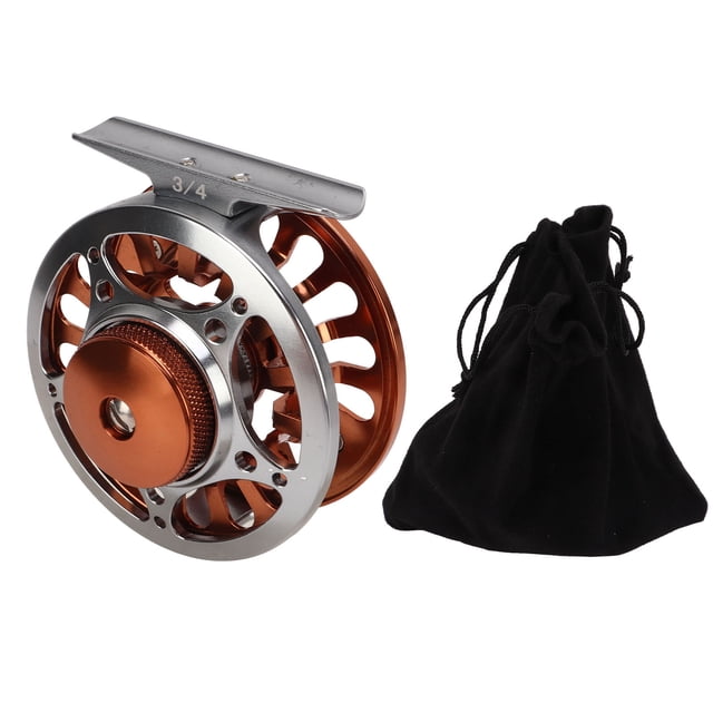 Carrete de pesca con mosca de 3/4" con frenado eficiente, 3 rodamientos, ajuste de 2 colores y procesamiento CNC para pesca al aire libre.