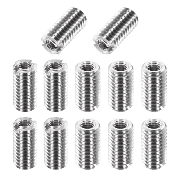 Uxcell 12Pcs 316 Stainless Steel Thread Reducing Nuts, M5x0.8 Male to M3x0.5 Female 10mm Long Metric Repairing Insert Nut Screw Threaded Adapters Sleeve Reducer Conversion Fastener