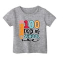 thumbnail image 4 of LUOGENLI T-Shirt pour Filles et Garçons, Col Rond, Manches Courtes, Été, Décontracté, Noir, Maxi, Gris, 1-2 Ans, 4 of 4