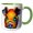 Green/White, variant on 3drose, Lovely Colorful Pig Portrait. Funny Family-friendly Digital Art Gift, 15oz Two-tone Yellow Mug