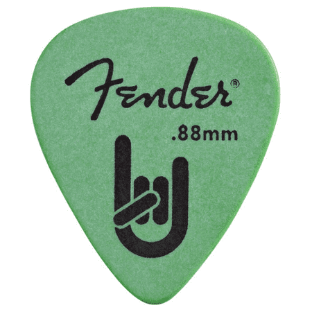 Fender 351 Delrin Rock-On Picks 12 Pack Green .88 (Best Rock Guitar Licks)