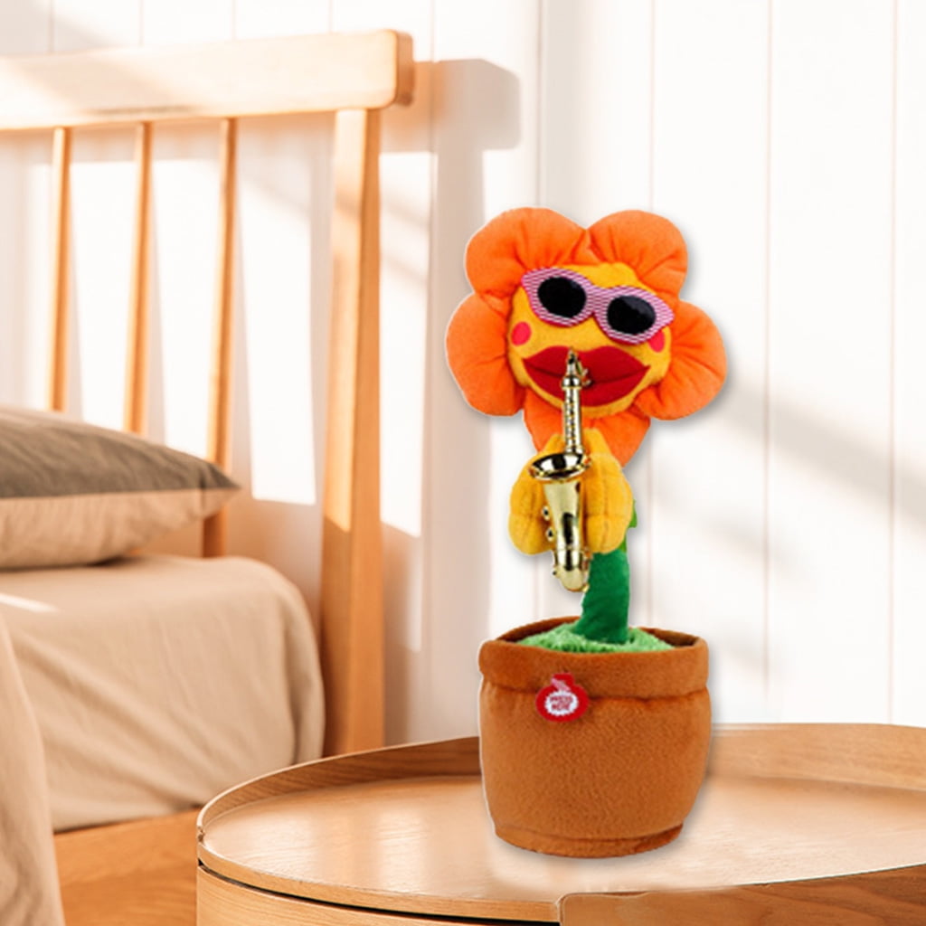 Toy Dancing SunFlower Music Saxophone With Sunglasses 12.5 Inches