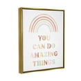 thumbnail image 3 of Stupell Industries Uplifting Pastel Rainbow Quote Graphic Art Metallic Gold Floating Framed Canvas Print Wall Art, Design by Daphne Polselli, 3 of 6