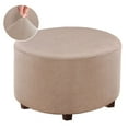 thumbnail image 3 of yuksok Housses pour Ottoman Housse de Repose-Pieds Ronde Amovible Kaki, 3 of 9
