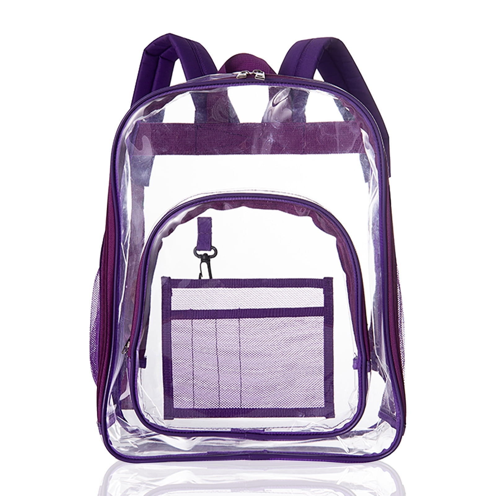 Orange Heavy Duty Through Bookbag for Women Clear Backpack 16 Transparent Large Backpacks 