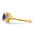 thumbnail image 4 of Real 14kt Yellow Gold Amethyst and Diamond Ring Size: 7; for Adults and Teens; for Women and Men, 4 of 5