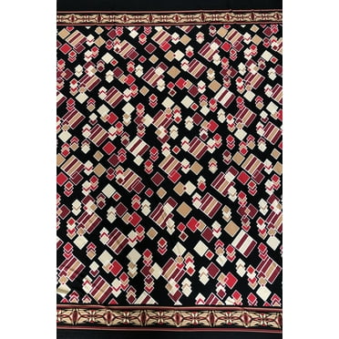 Abstract Squares on Polyester Spandex 2 Way Stretch Fabric by the Yard