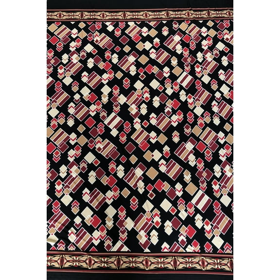 Abstract Squares on Polyester Spandex 2 Way Stretch Fabric by the Yard