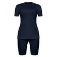 thumbnail image 6 of ibiyuan Women Summer Outfits Women's Casual Printed Shirt and High Waist Shorts Two Piece Set Comfortable Loose Fit Summer Outfit, 6 of 7