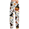 thumbnail image 5 of Domzest Mens Halloween Pajama Pants Drawstring Elastic Waisted Pumpkin Ghost Bat Graphic Pajama Bottoms Wide Leg Funny Sleepwear Khaki L, 5 of 6