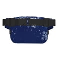 thumbnail image 3 of Honeii Christmas Blue Print Square Double Layer Waist Bag,Waist Belt Bag Fashion Fanny Women and Men,For Travel Running Hiking Walking, 3 of 9