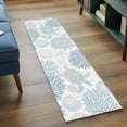thumbnail image 4 of Blue Sea Turtle Area Rugs 2x6 for Kitchen Runner Rug, Coastal Coral Summer Beach Nautical Non Slip Washable Rug Runner, Low Pile Indoor Floor Carpet Mat Bathroom Rugs for Bedroom, Kids Room, 4 of 9