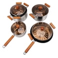 thumbnail image 1 of Steel Stainless Steel Cookware Set Wooden Handle Multifunctional Kitchen Cooking Set for Steaming Boiling Making Soup, 1 of 7