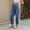 Light Blue, variant on IDALL Jeans for Women Baggy Jeans Barrel Jeans Women Elastic Baggy Jeans Low Jeans Denim Pants With Drawstring Wide Leg Jeans Lounge Pants Women Blue L