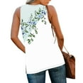 thumbnail image 4 of Sleeveless Shirts for Women Summer Casual V Neck Floral Printed Flowy Tank Tops Loose Blouses with Side Split (S, Multicolor 3), 4 of 7