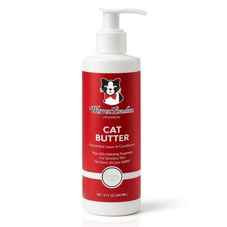 Warren London Hydrating Butter for Cats, DeMats & Refreshes, Hydrating, Non-Greasy, Leave in Conditioner, 8 fl oz Bottle
