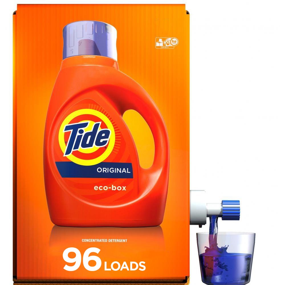Tide Ecobox Original HE, 96 Loads Liquid Laundry Detergent, 105 fl oz