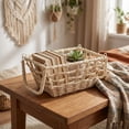 thumbnail image 2 of LEHOZIHEQ Extra Large Wicker Baskets with Handles, Hyacinth Basket, Baskets for Organizing, Water Hyacinth Storage Basket, Wicker Storage Baskets for Shelves, Woven Baskets, 2 of 7
