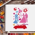 thumbnail image 2 of 12 Pcs Love Stencils Drawing Painting Templates Sets 8.3x11.7inch Plastic Drawing Painting Stencils Romantic Love Template Sets for Painting on Wood Floor Wall and Tile, 2 of 9