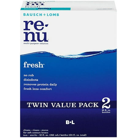 Bausch & Lomb Renu frais multi-usages contact Solution de nettoyage de lentille, 12 oz, 2CT