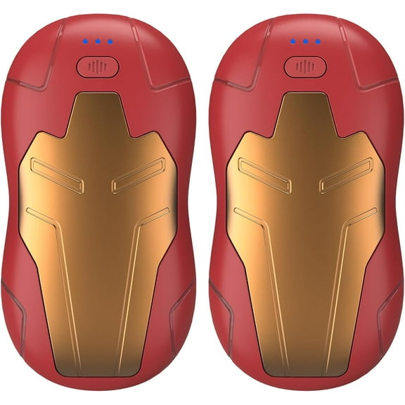 2-Pack 10000mAh Rechargeable Hand Warmers - Magnetic Double-Side Heating Electric Pocket Heater with 3 Heat Levels, Ideal for Camping, Hunting, Golf & Gifting to Men Women (Red-Gold)