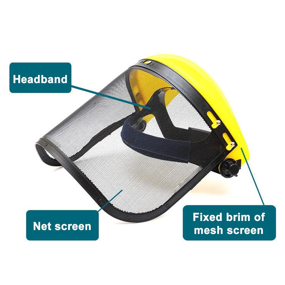 SSKFHGI Yellow Top Mowing Hat Mowing Hat Garden Wire Mesh Protective Mask Lawn Mower Lawn Mower Face Screen Chain Saw Protective Hat