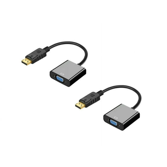 2 Pack Display Port to VGA Adapter 1080P Converter, DisplayPort DP to VGA Adapter Male to Female Adapter up to 1080p @ 60Hz and PC graphics resolutions up to 2048 x 1152 @ 60Hz