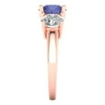 thumbnail image 3 of 3.25ct round cut blue tanzanite 14k rose gold 3 stone Bridal Wedding Engagement Promise Anniversary Ring for Women size 8.25, 3 of 7
