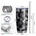 thumbnail image 6 of 20 Oz Paw Prints and Bones Coffee Tumbler Double Wall Insulated Stainless Steel Water Bottle | Metal Reusable Thermoses Flask with Cup Cap | Leak & Sweat Proof with Anti-Dust Lid, 6 of 7