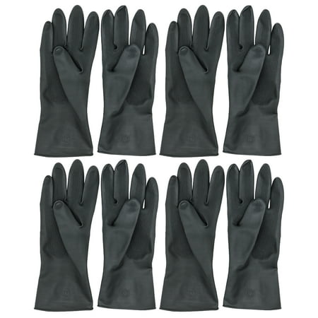 

NUOLUX 4 Pair Salon Barber Gloves Waterproof Hot Dyeing Gloves Anti-skid Rubber Long Protective Hands Cover for Home Gardening Shop (Size M Black)