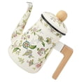 thumbnail image 3 of Enamel Teapot Household Tea Kettle with Wooden Handle Enamel Teapot Enamel Tea Maker, 3 of 4